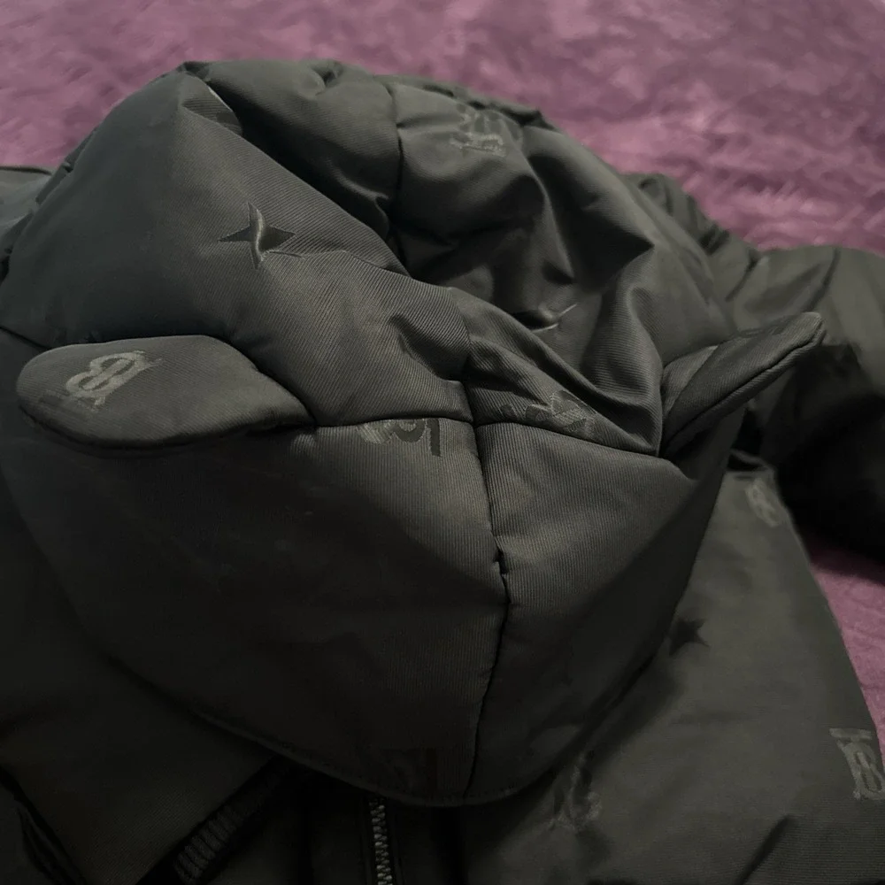 Burberry Toddler Size 2Y Teddy Bear‎ Ear Hooded Logo & Stars Puffer Jacket Black